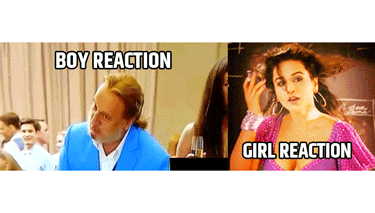 girls and boys reaction when friend say anything
