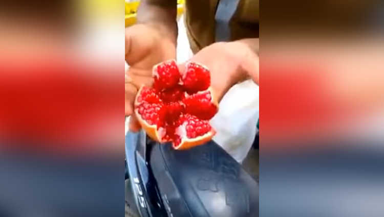 man peel a pomegranate quickly
