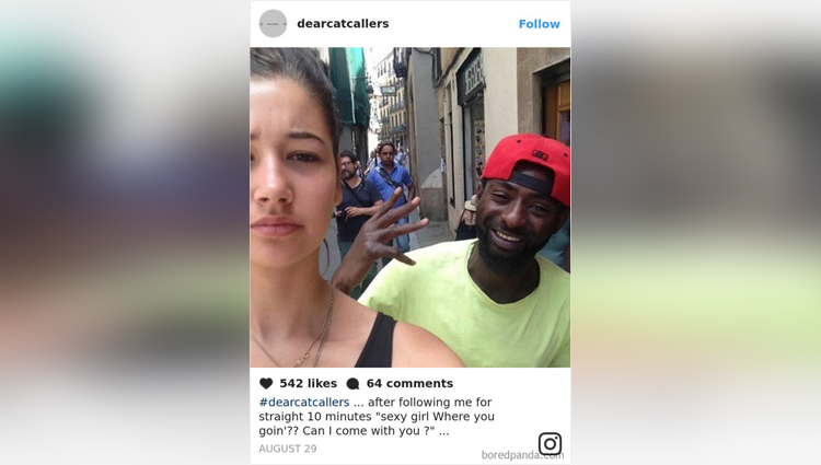 Meet the woman who takes selfies with street harassers