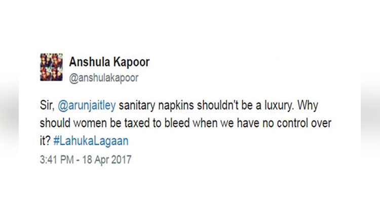 Arjun Kapoors Sister Anshula Requests Arun Jaitley To Make Sanitary Napkins Tax-Free
