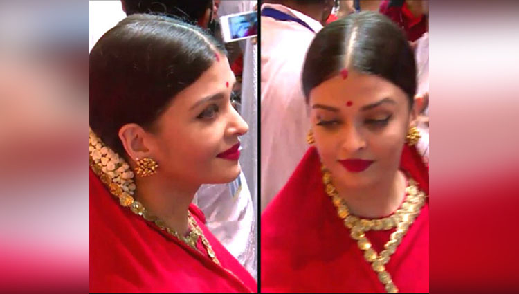 Aishwarya Rai Bachchan Look Like A Goddess At Lalbaugcha For Ganpati Visarjan